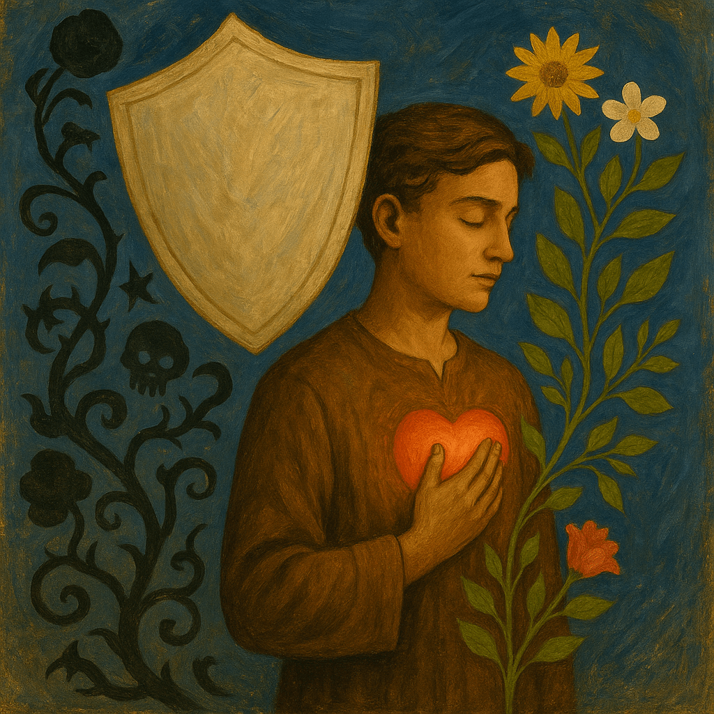 Christian art about guarding your heart through faith and spiritual clarity